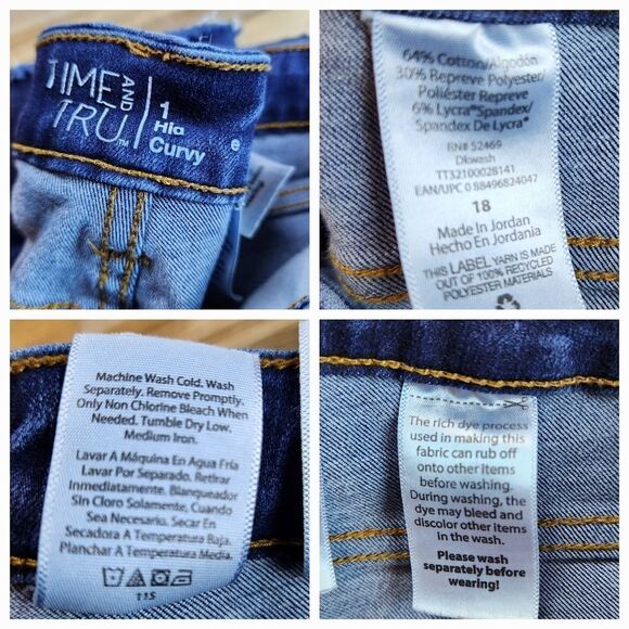 💇‍♀️Time and Tru Blue High Rise Curvy Jeans Size 18 - Picture 9 of 10